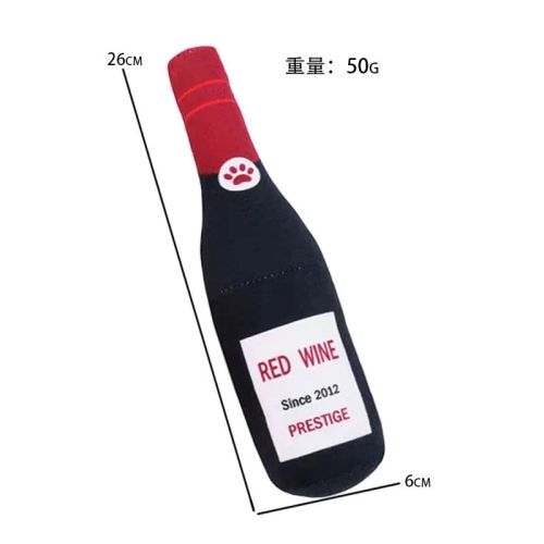 Plush Dog Toy - Fun Wine Bottle Design for Playtime - black