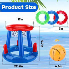 CatXaa Durable Inflatable Pool Basketball Set for Fun Summer Games