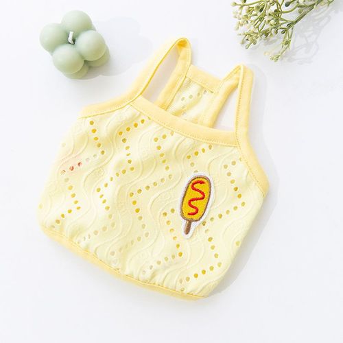 DOGGYZSTYLE Summer Puppy Cooling Vest - Soft Cotton Pet Clothes - Yellow 1 / XS