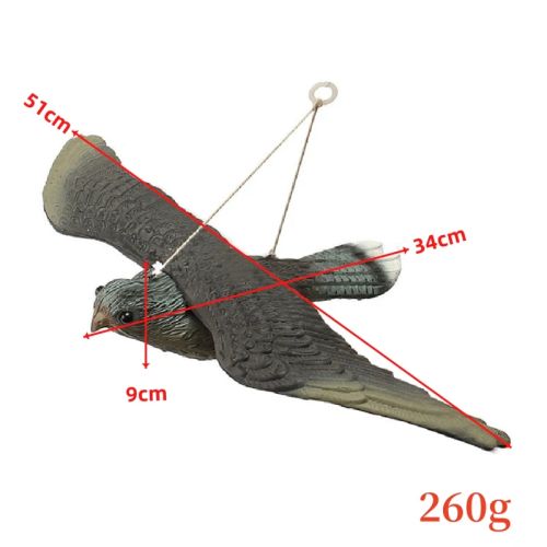 Lifelike 3D Flying Falcon Bird Decoy for Garden Pest Control Decoration - Plastic bird