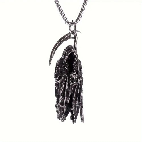 Coldwind Bundy Skull Pendant Necklace - Unique Party Accessory - silver color