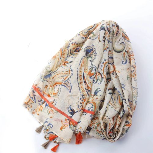 Elegant Cotton-Linen Bandanna Scarf - Versatile Outdoor Shawl