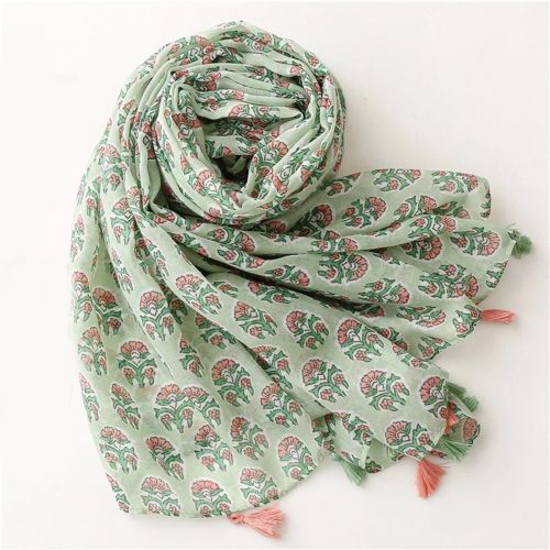Elegant Cotton-Linen Bandanna Scarf - Versatile Outdoor Shawl
