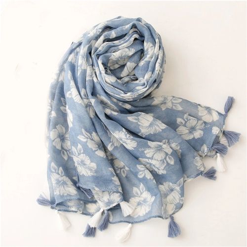 Elegant Cotton-Linen Bandanna Scarf - Versatile Outdoor Shawl