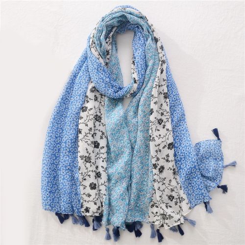 Elegant Cotton-Linen Bandanna Scarf - Versatile Outdoor Shawl