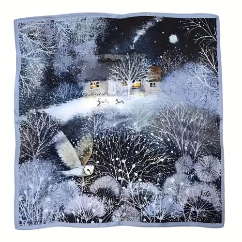 RUNMEI 100% Silk Scarf - Stylish Travel Accessory - 53x53cm