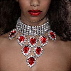 Bohemian Rhinestone Necklace - Exaggerated Multi-Layer Fashion Statement