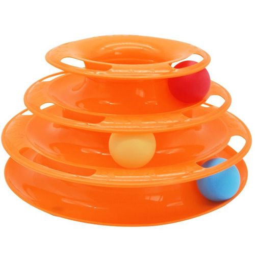 Interactive Three-Layer Cat Toy - Educational Turntable Play Tower