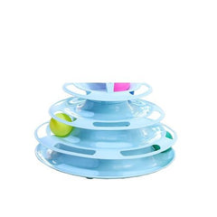Interactive Three-Layer Cat Toy - Educational Turntable Play Tower