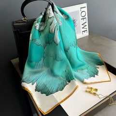 RUNMEI 100% Silk Scarf - Stylish Travel Accessory - 53x53cm