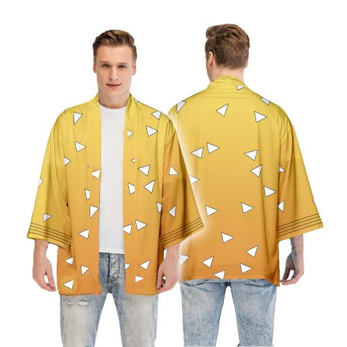 Demon Slayer Kimono Haori - Japanese Anime Print Cosplay Costume Set - 3 / adult M