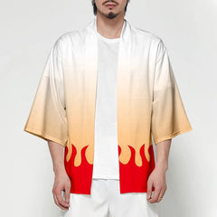 Demon Slayer Kimono Haori - Japanese Anime Print Cosplay Costume Set