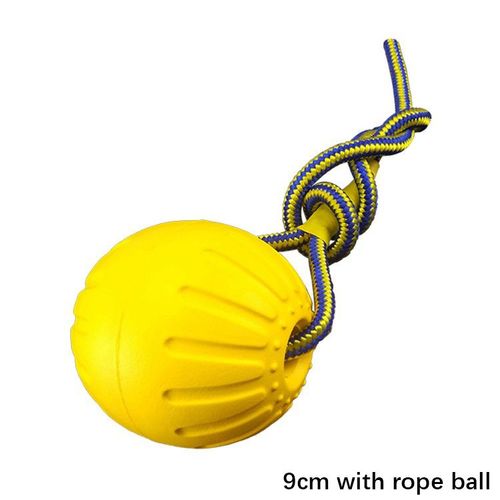 Interactive Dog Toy Ball - Durable Floating Pet Training Toy - 9cm With rope ball