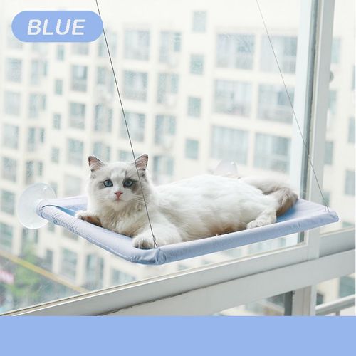 Cat Hammock Window Hanger - Detachable & Washable Pet Bed for Cats - Light Cyan