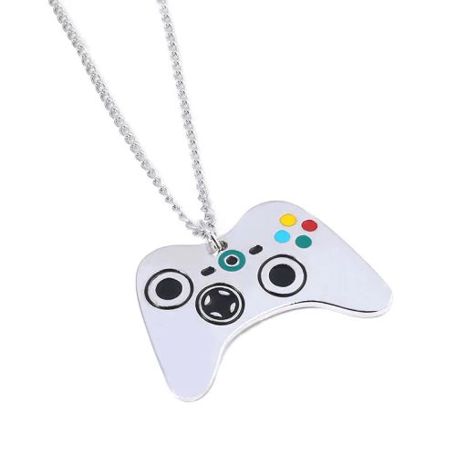 SONGCHANGJEWELRY Trendy Flame Pendant Necklace for Gaming Enthusiasts - Imitation Rhodium Plated