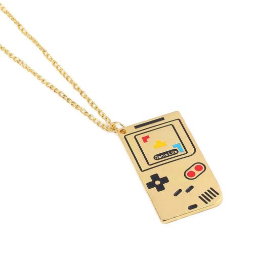 SONGCHANGJEWELRY Trendy Flame Pendant Necklace for Gaming Enthusiasts - ROSE GOLD COLOR