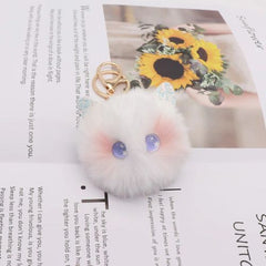 FIMAODZ Cute Black Cat Keychain Plush Toy Pendant for Gifts & Parties