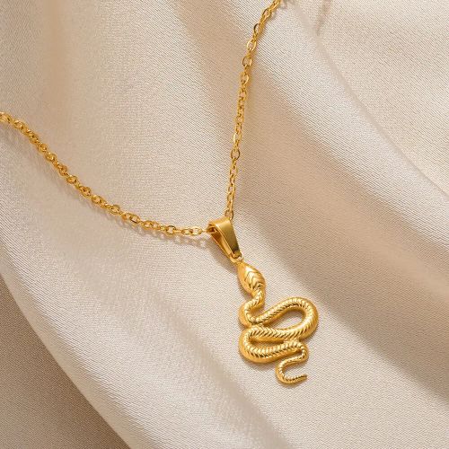 HPTOTMG Stainless Steel Pendant Necklace - Stylish & Durable Jewelry - snake-2