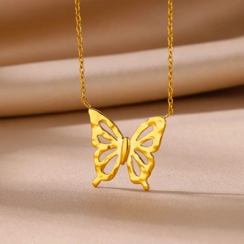 HPTOTMG Stainless Steel Pendant Necklace - Stylish & Durable Jewelry - butterfly