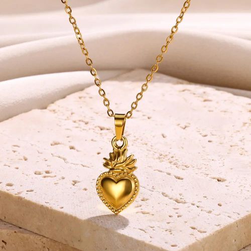 HPTOTMG Stainless Steel Pendant Necklace - Stylish & Durable Jewelry - heart-2