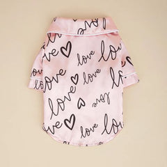 Soft Dog Heart Pattern Pajamas - Comfortable Pet Clothes for Small Dogs
