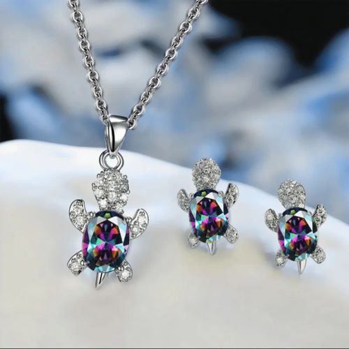 Trendy Turtle Necklace Set - Fashionable Alloy Earrings & Necklace Set - Colour