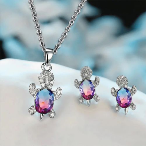 Trendy Turtle Necklace Set - Fashionable Alloy Earrings & Necklace Set