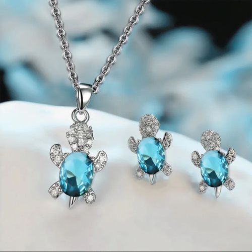 Trendy Turtle Necklace Set - Fashionable Alloy Earrings & Necklace Set