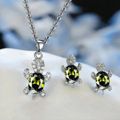 Trendy Turtle Necklace Set - Fashionable Alloy Earrings & Necklace Set