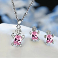 Trendy Turtle Necklace Set - Fashionable Alloy Earrings & Necklace Set