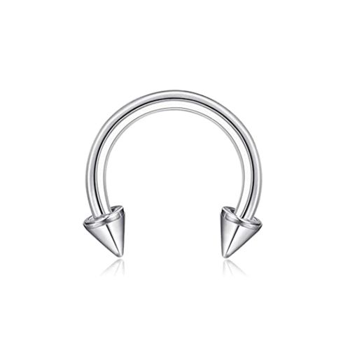 Spike Septum Rings - Fashionable Stainless Steel Snake Bite Lip Rings - 1.2x10mm / C