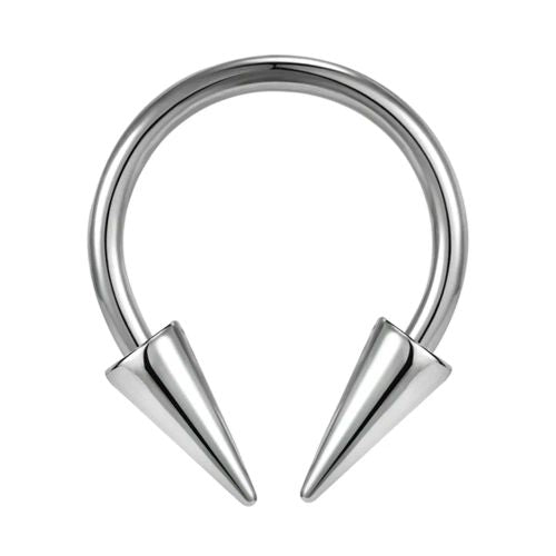 Spike Septum Rings - Fashionable Stainless Steel Snake Bite Lip Rings - 1.2x10mm / E