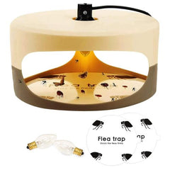VKTECH Flea Trap with Light Bulbs & Glue Discs - Safe Pest Control Solution