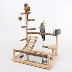 Wooden Bird Toy - Active Parrot Foraging Game for Birds - Yellow