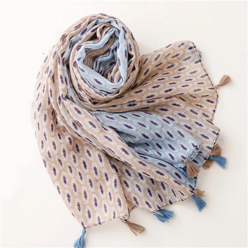 Elegant Cotton-Linen Bandanna Scarf - Versatile Outdoor Shawl - 30