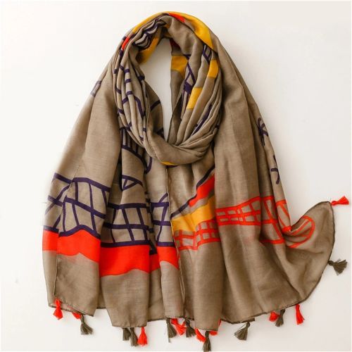 Elegant Cotton-Linen Bandanna Scarf - Versatile Outdoor Shawl