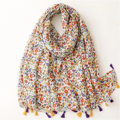 Elegant Cotton-Linen Bandanna Scarf - Versatile Outdoor Shawl