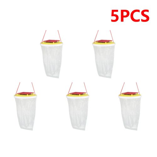 Effective Eco-Friendly Fly Trap for Outdoor Pest Control - Disposable Bug Catcher - 5 PCS
