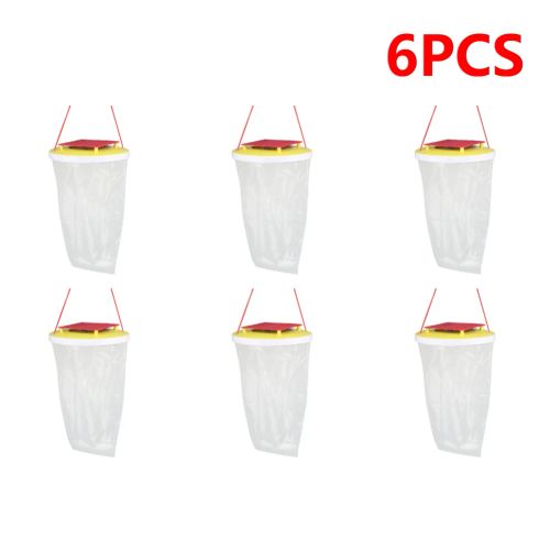 Effective Eco-Friendly Fly Trap for Outdoor Pest Control - Disposable Bug Catcher - 6 PCS