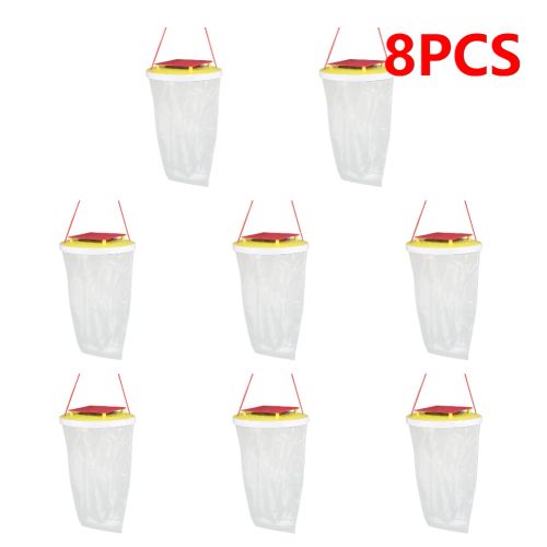 Effective Eco-Friendly Fly Trap for Outdoor Pest Control - Disposable Bug Catcher - 8 PCS