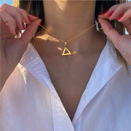 Elegant Stainless Steel Triangle Necklace for Aesthetic Gift