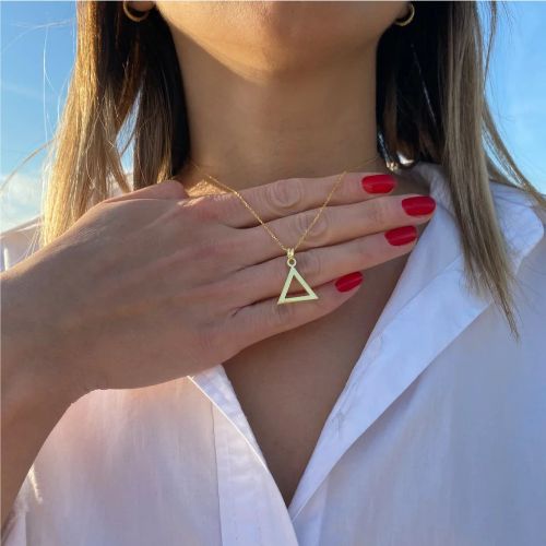 Elegant Stainless Steel Triangle Necklace for Aesthetic Gift