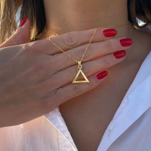 Elegant Stainless Steel Triangle Necklace for Aesthetic Gift