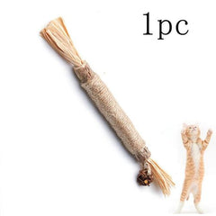 Interactive Cat Toy - Natural Wood Chew Stick for Dental Health - 1pc