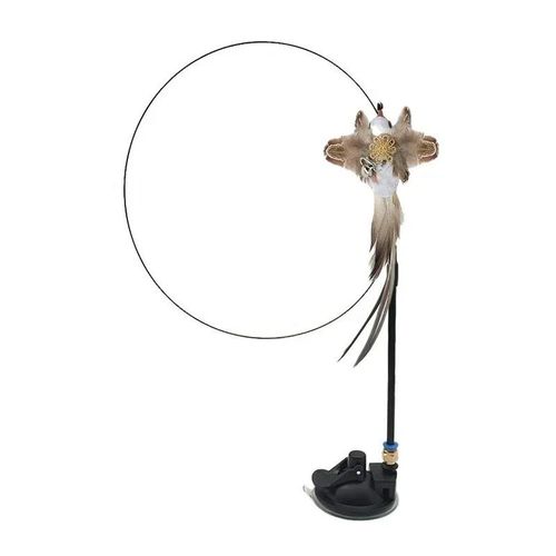Luxury Feather Cat Toy - Interactive Play & Strong Suction Base - A- Sucker