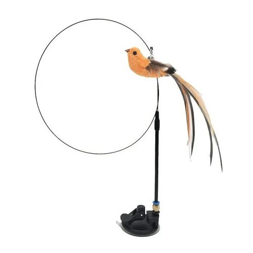 Luxury Feather Cat Toy - Interactive Play & Strong Suction Base