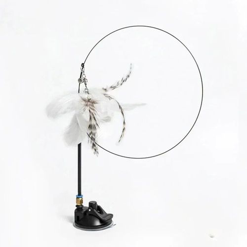 Luxury Feather Cat Toy - Interactive Play & Strong Suction Base - E-Sucker