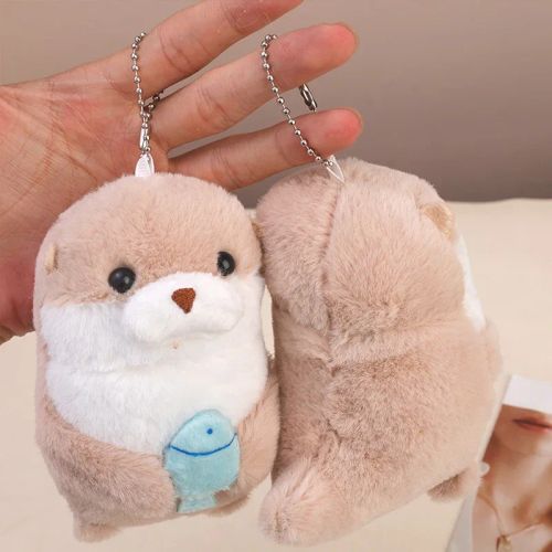 Holdfish Plush Wishing Otter Keychain - Stylish & Trendy Accessory - khaki