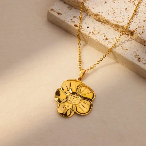 HPTOTMG Stainless Steel Pendant Necklace - Stylish & Durable Jewelry - flower-2