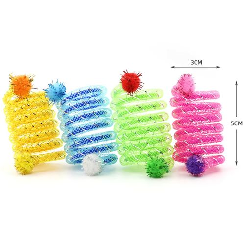 Interactive Colourful Spring Cat Toy - Bite Resistant Chew Toy - 2PCS Random Color